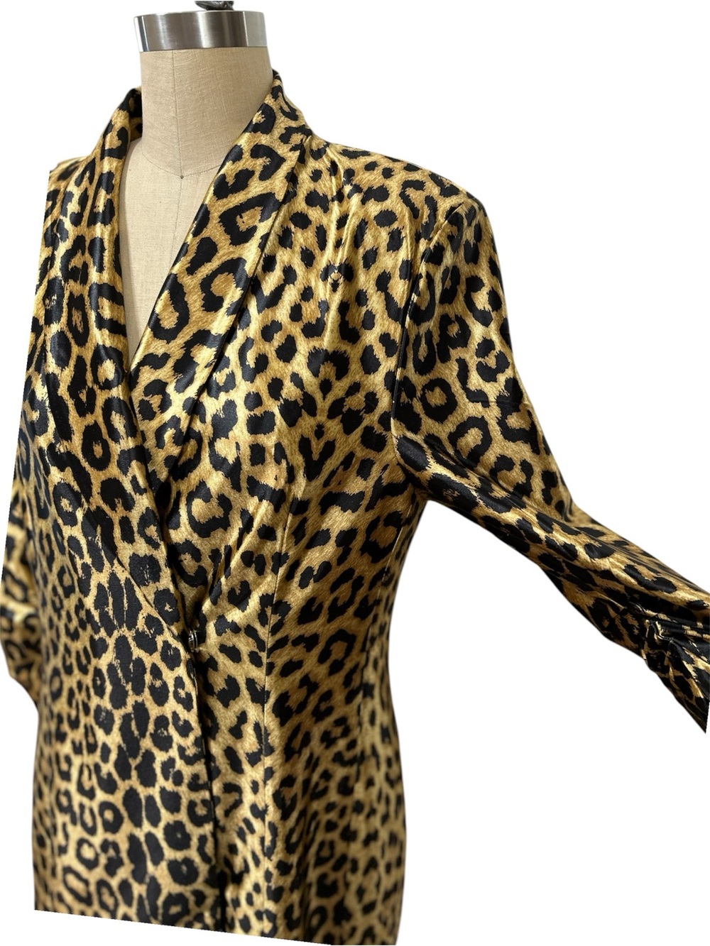 AKIRA Classic Gold and Black Leopard Print Blazer soft padded shoulders Large - Picture 2 of 15